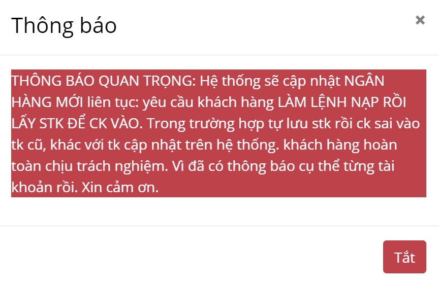 Lưu ý nạp tiền LD789